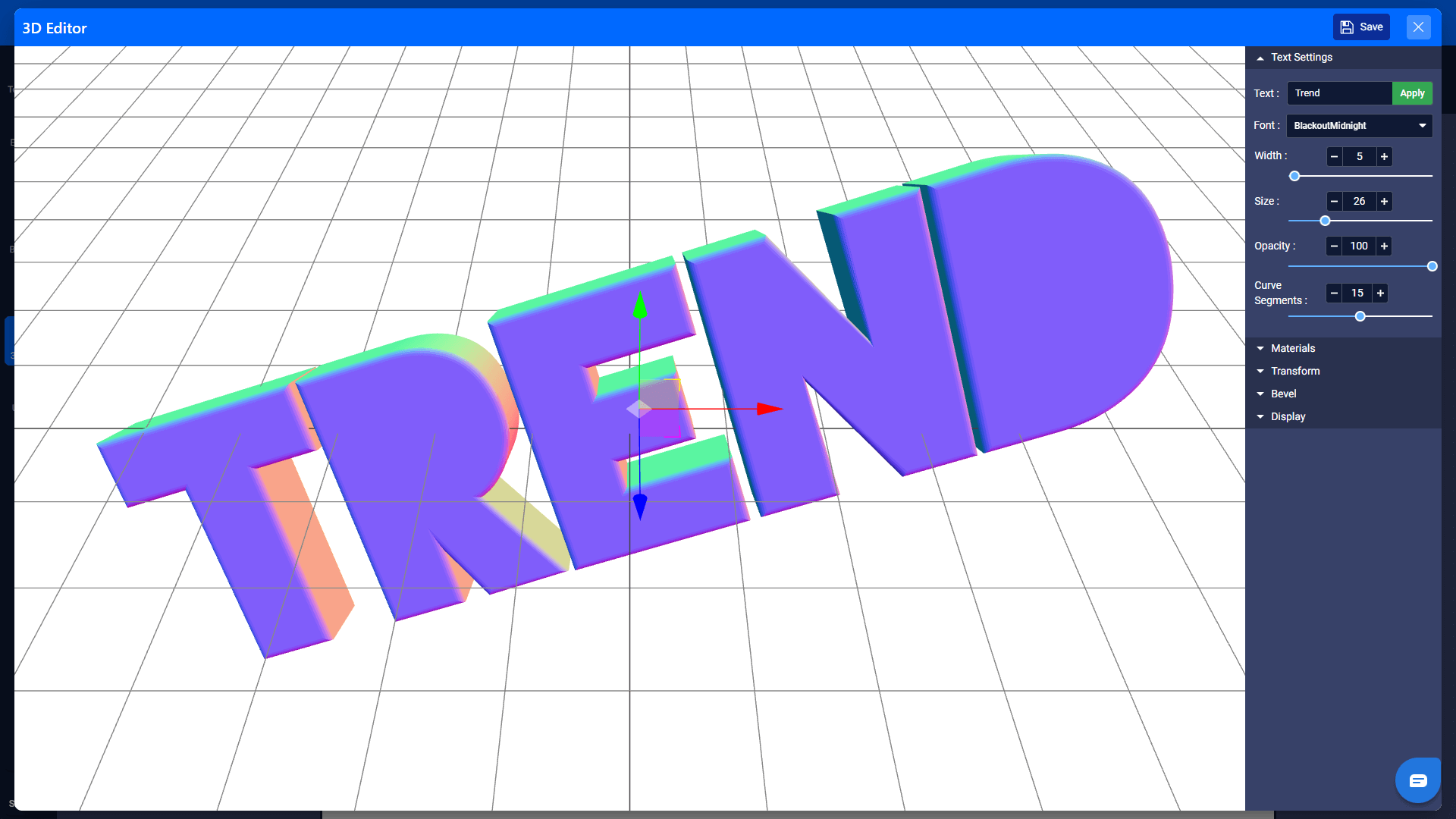 3D Text Editor