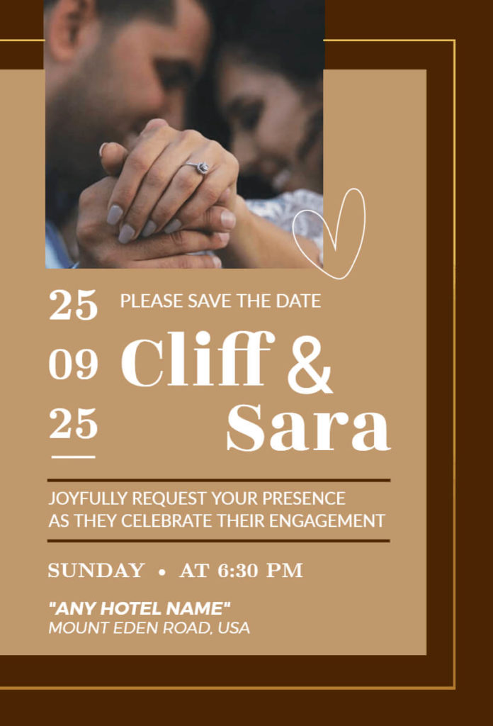 Personalized And Unique Engagement Invitation