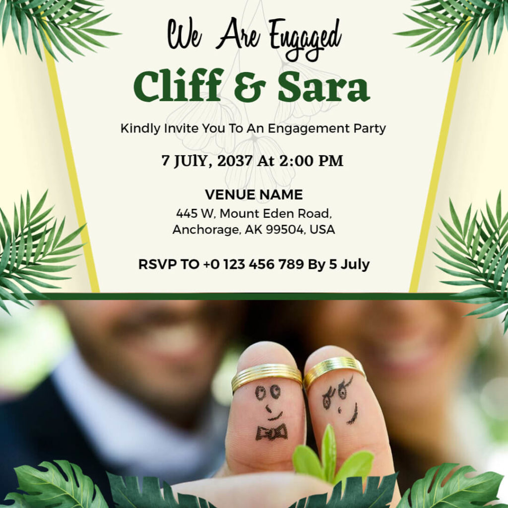 Summer Green Engagement Invitation