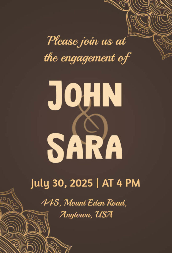 Woody Brown Engagement Invitation