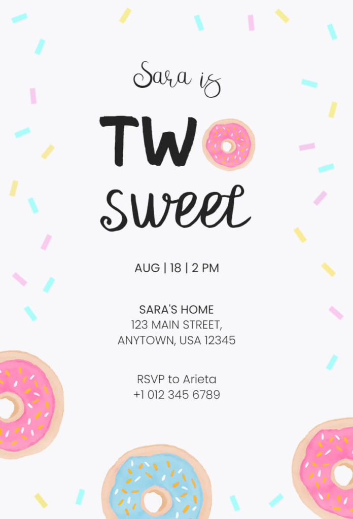 Donuts Birthday Party Invitation