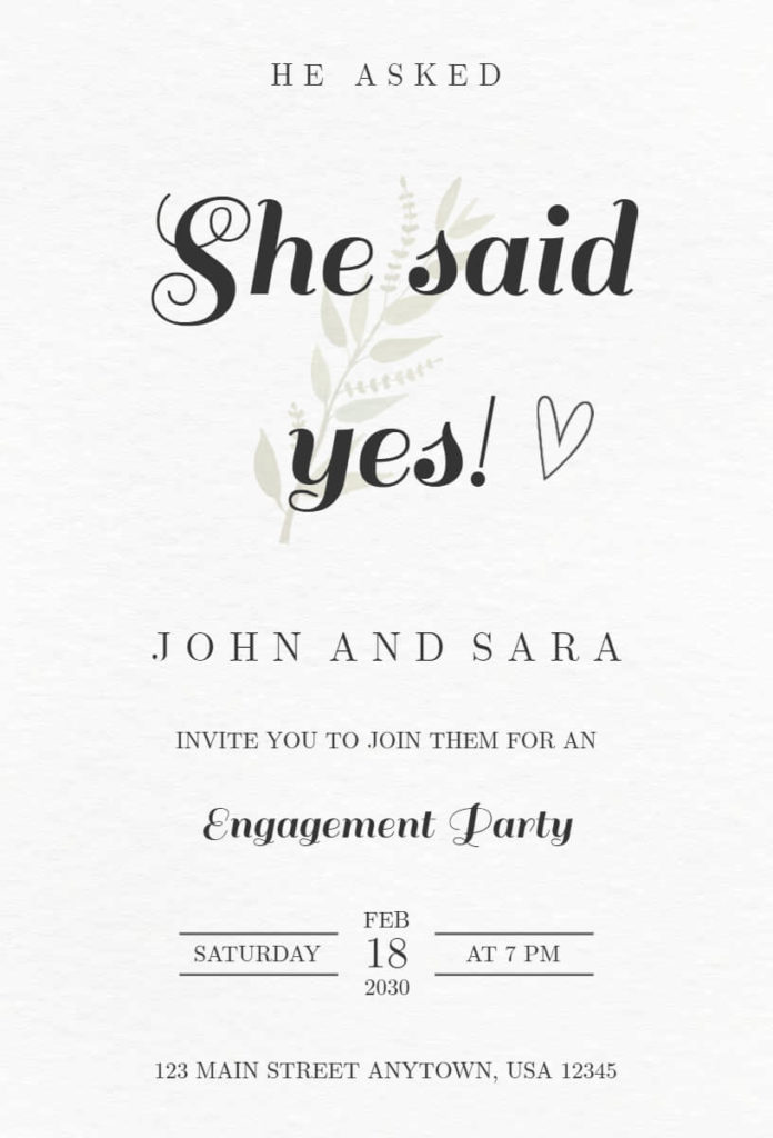 Formal Engagement Invitation
