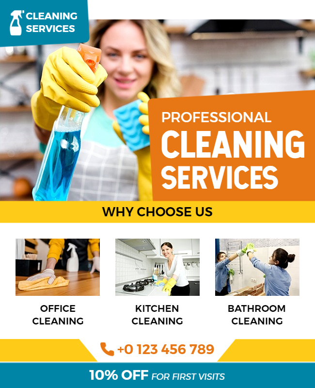House Cleaning Flyer With Photograph