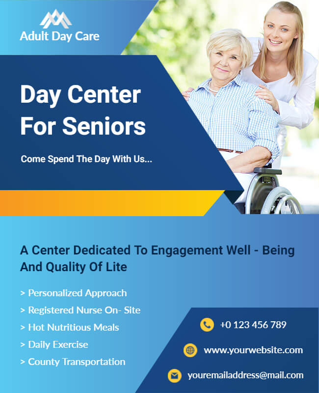 Flyer for a Senior Daycare Centre