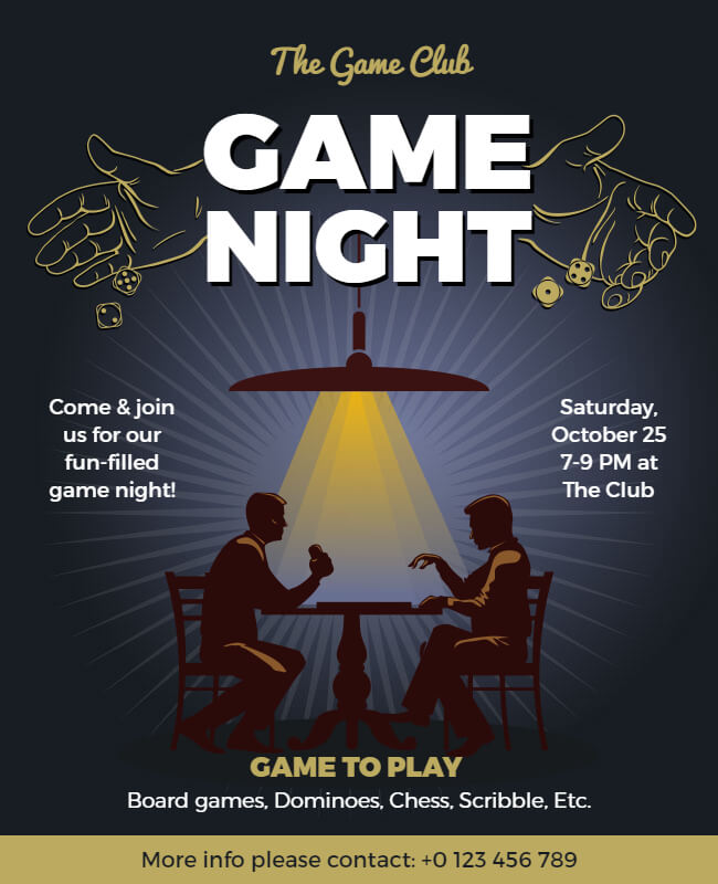 board game night flyer