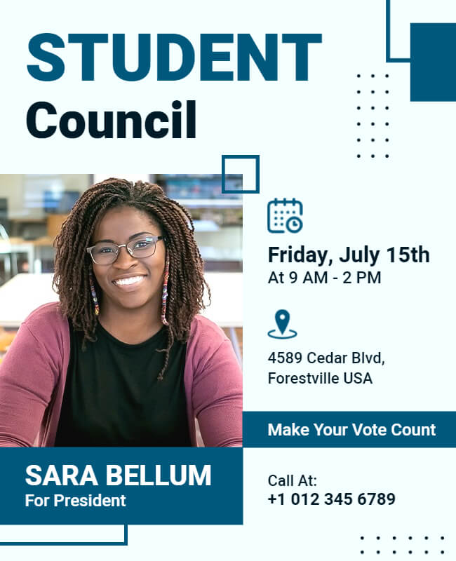 Bold Fonts in Student Council Flyer