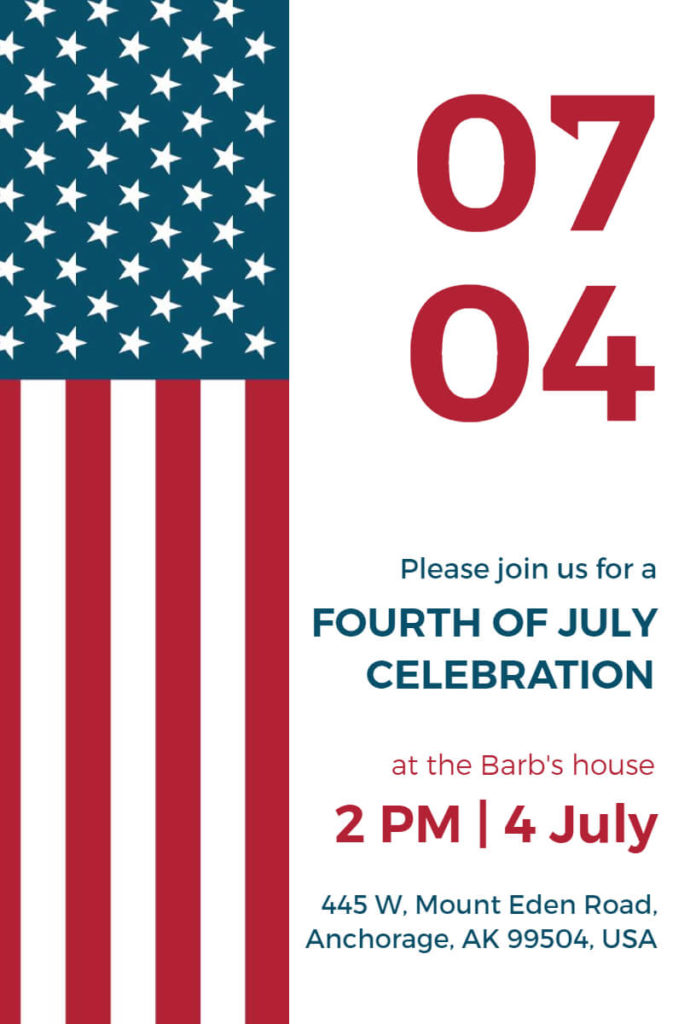 Traditional American 4th of July Invitation Idea