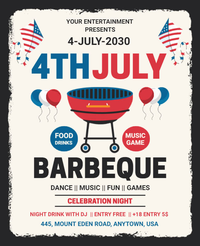 Backyard BBQ 4th of July Invitation Idea