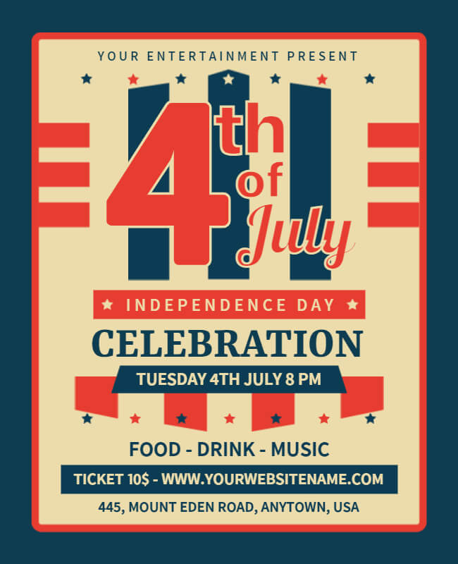 Vintage Americana 4th of July Invitation Idea