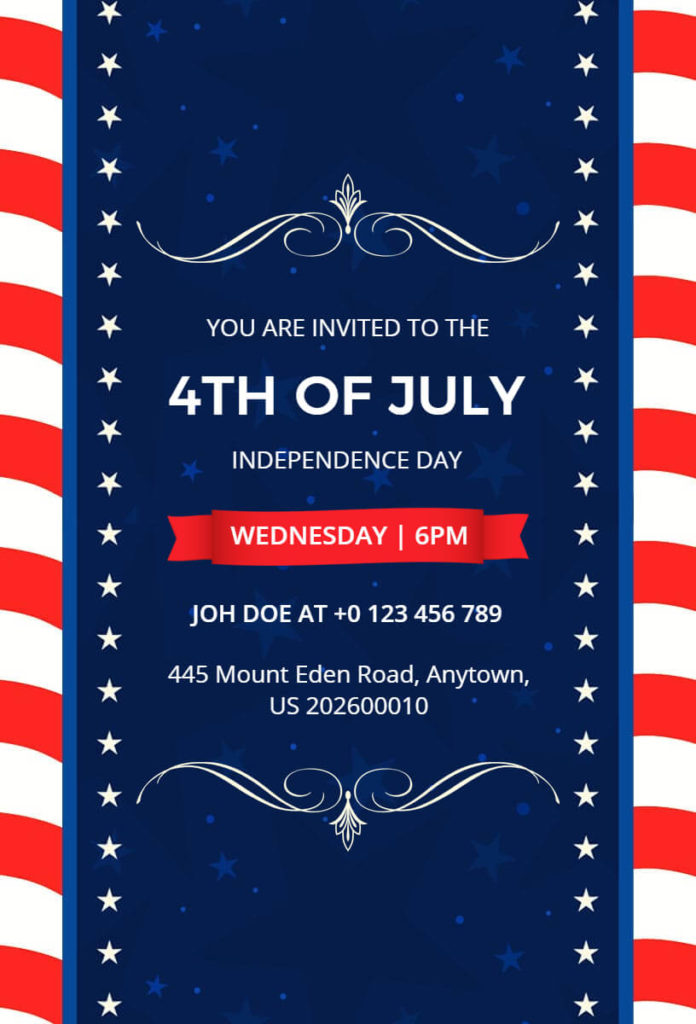 Stars and Stripes Party 4th of July Invitation Idea