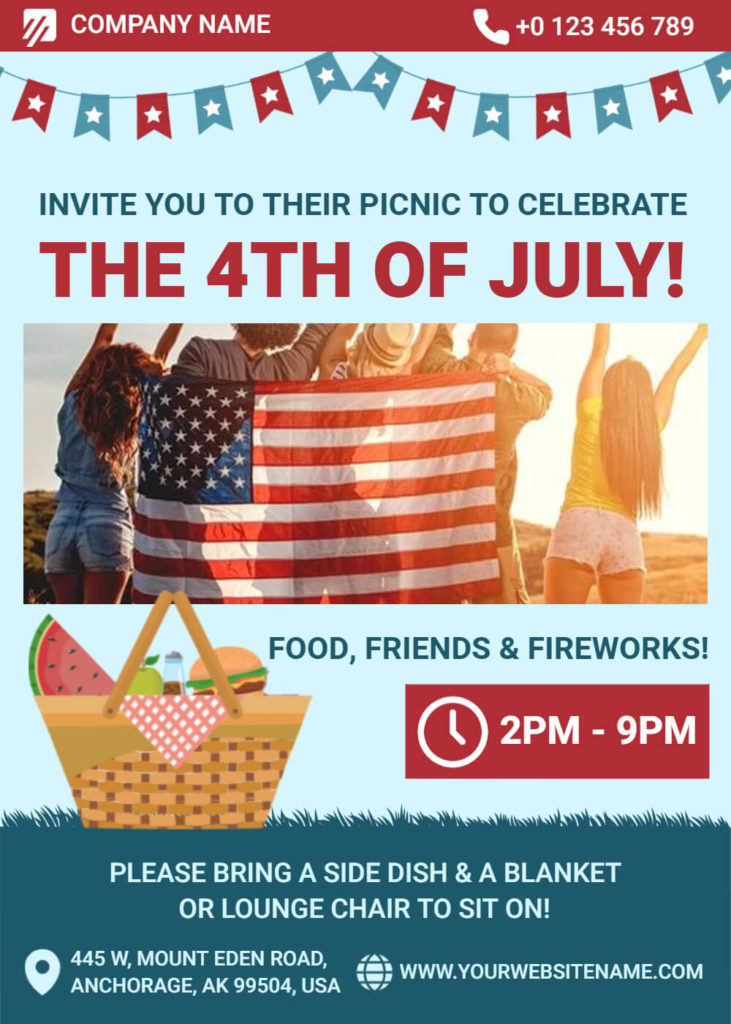 Festive Picnic 4th of July Invitation Idea