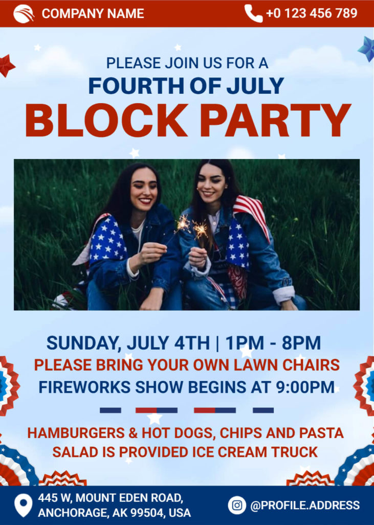 Block Party Bash 4th of July Invitation Idea