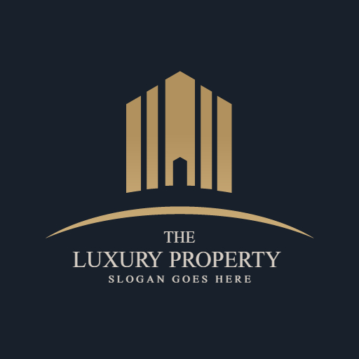 Abstract Gold Luxury Real Estate Logo Design