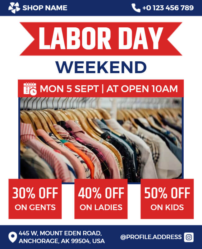 Labor Day Weekend Sale Flyer Idea
