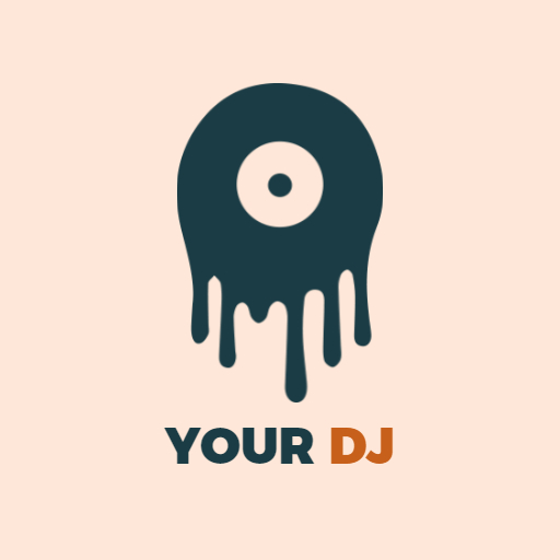 music disk dj logo design