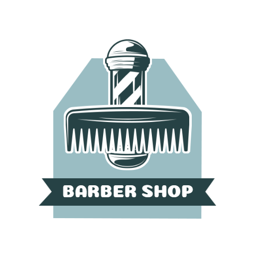 comb barber shop logo