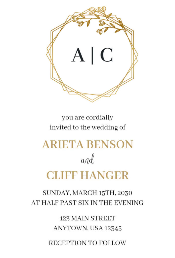 Monogram Wedding Invitation