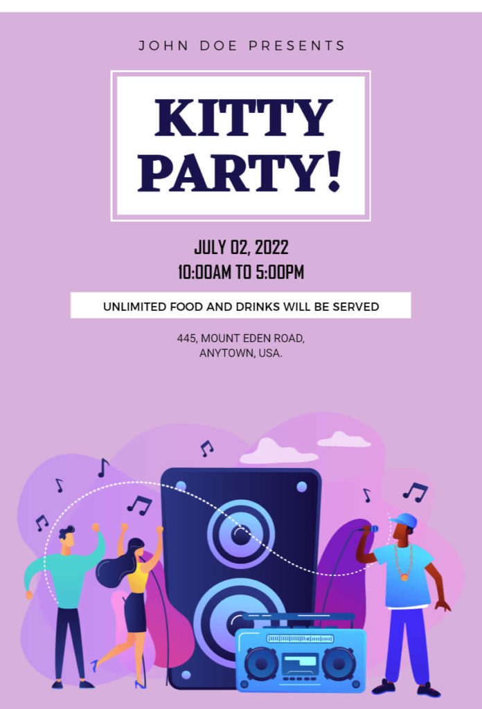 Bollywood Theme Kitty Party Invitation