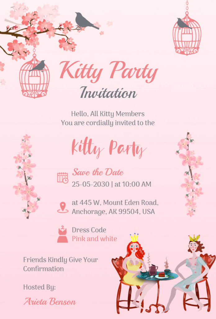 Wedding Theme Kitty Party Invitation