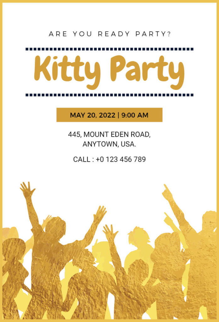 Retro Disco Theme Kitty Party Invitation 