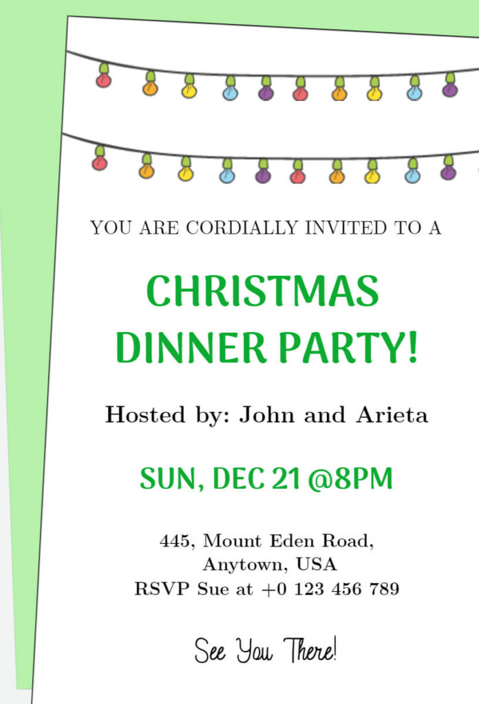 Simple Christmas Party Invitation