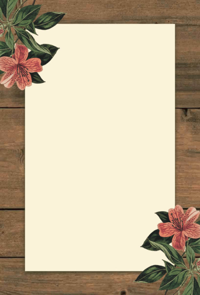Wooden Rustic Floral Wedding Invitation Background