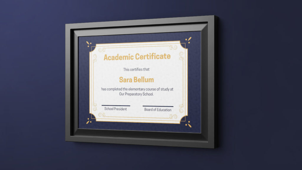 academic certificate