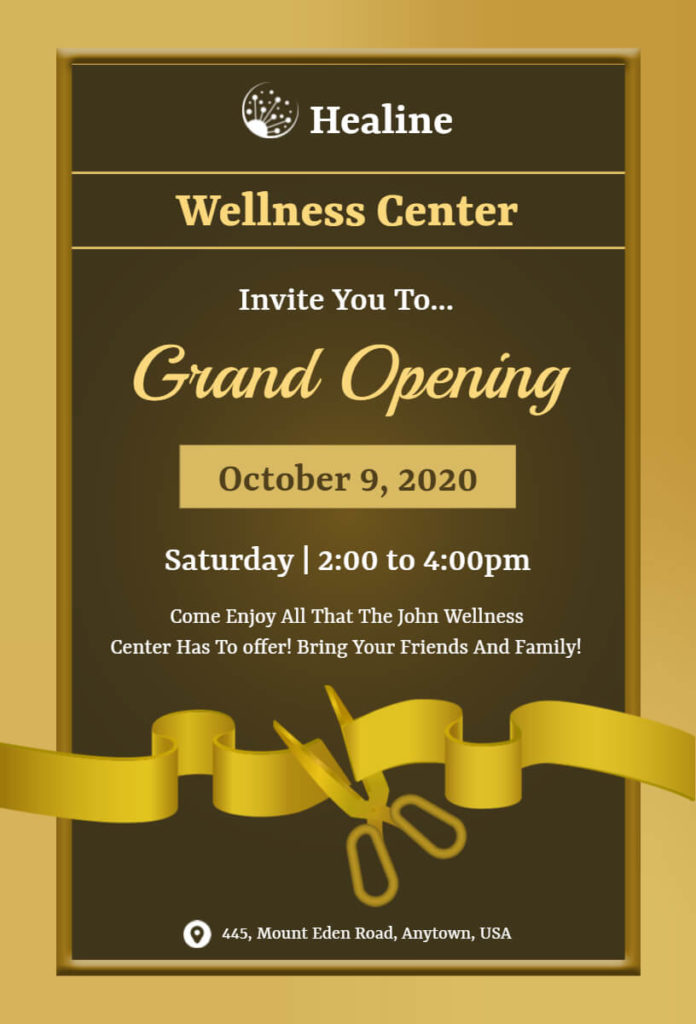 Wellness Grand Opening Invitation