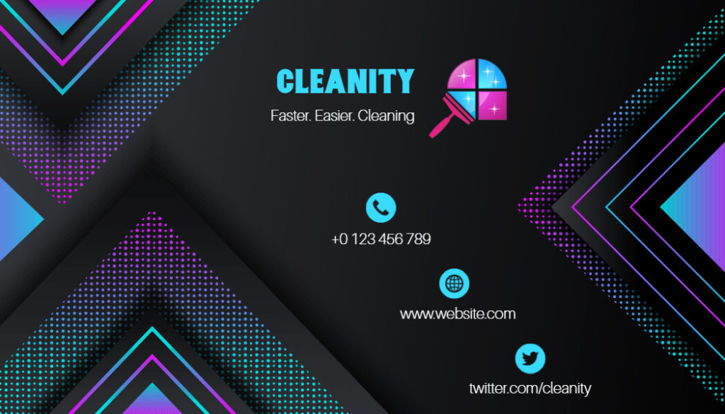 Shiny Spaces Clean Company Business Card Template