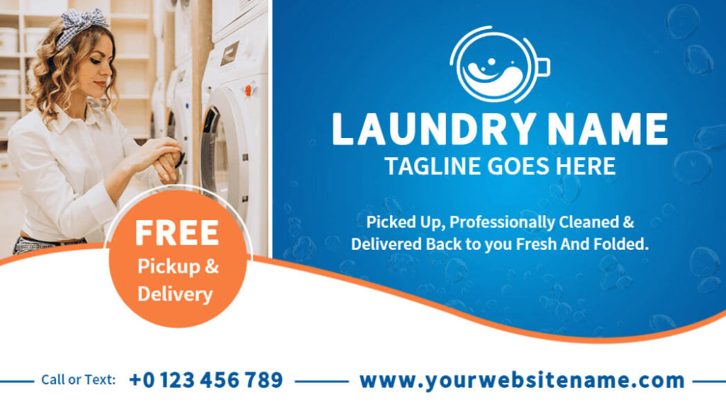 Deluxe Laundry Services Business Card Template