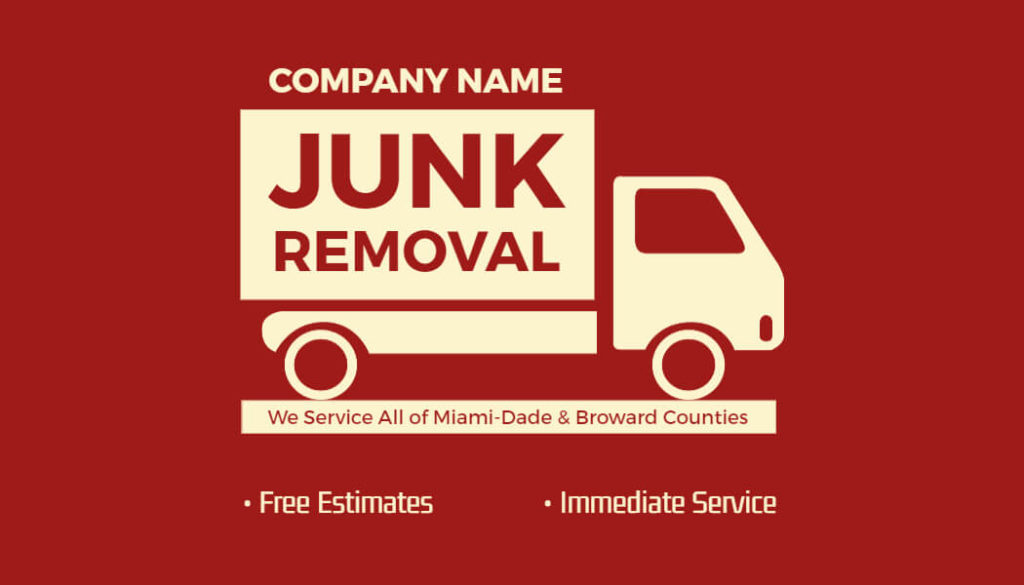 Junk Removal Service Business Card Template