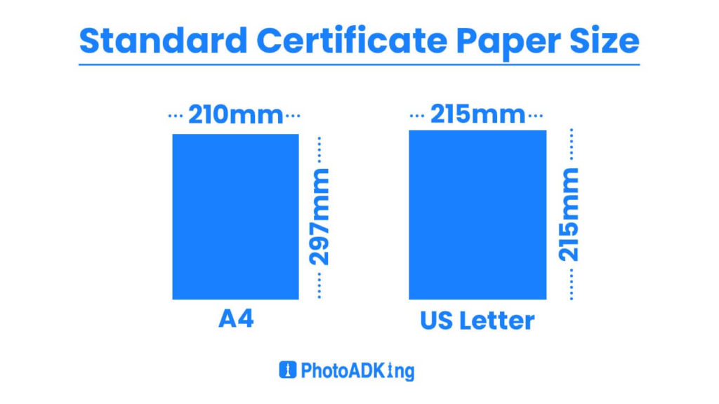 Standard Certificate Paper Size