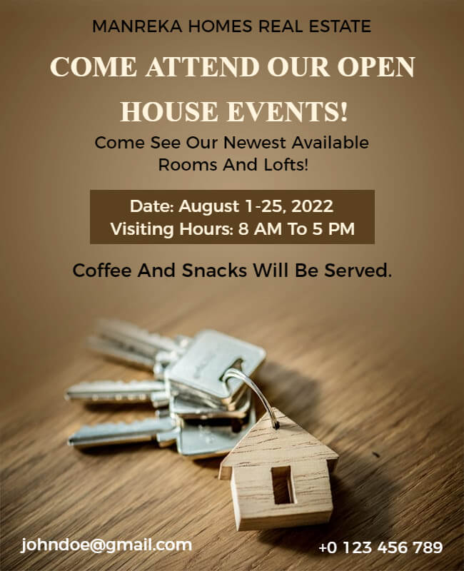 Minimalistic Open House Flyers