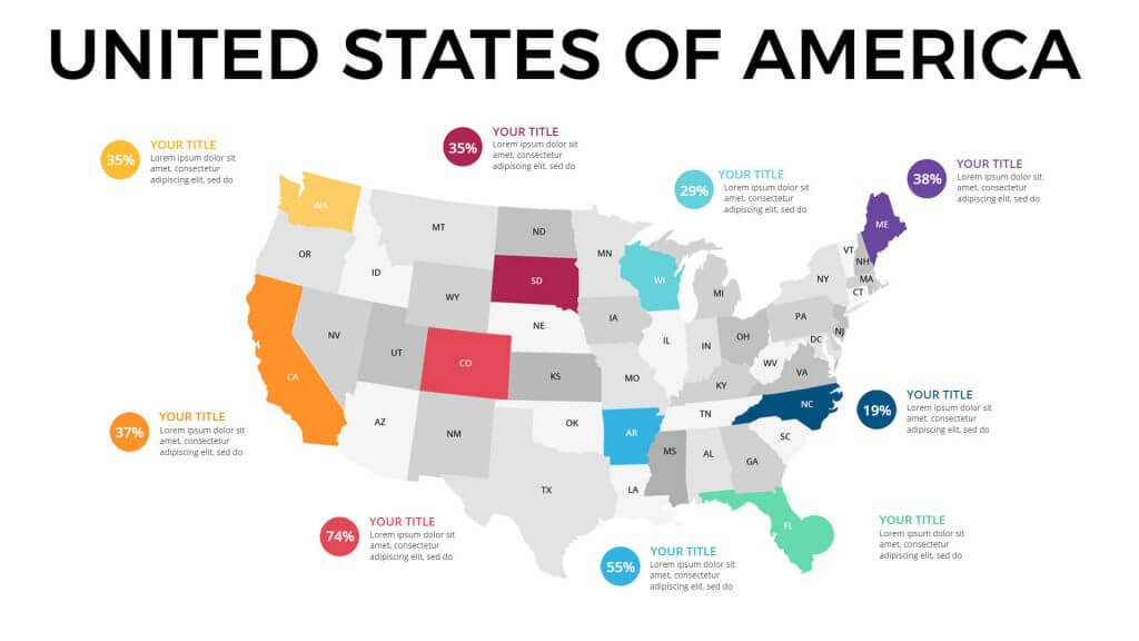 USA geographic infographic template examples