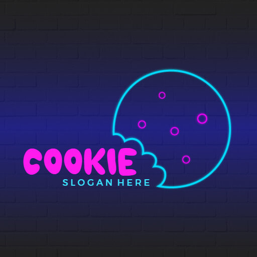 Neon Theme Biscuit Logo Ideas 