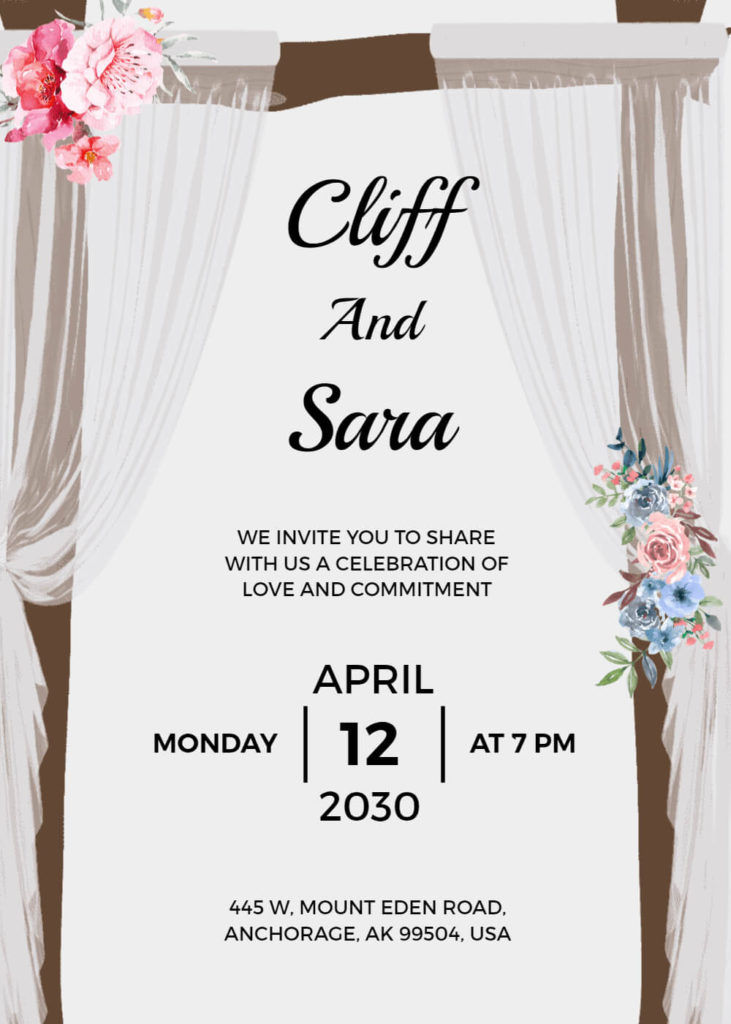Wooden Frame Wedding Invitation