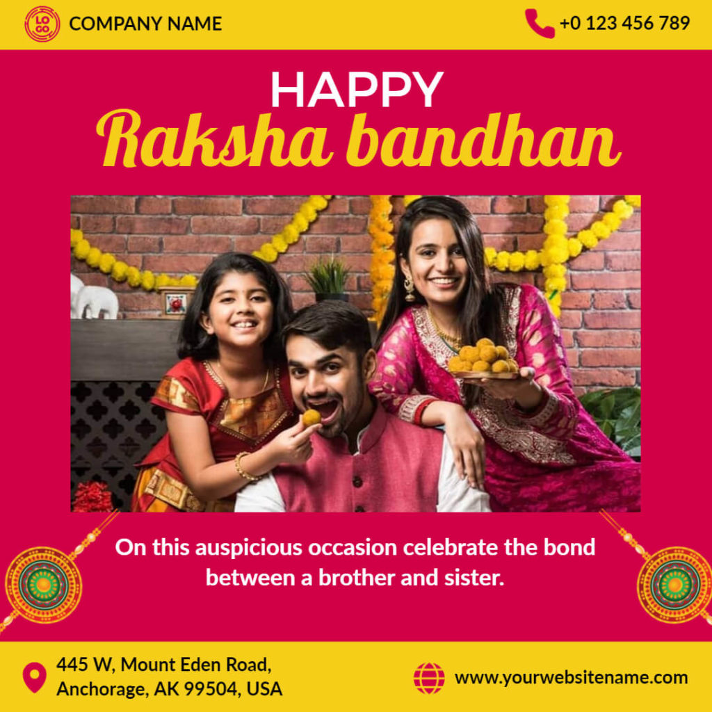 Vibrant Raksha Bandhan Celebrations Card Template