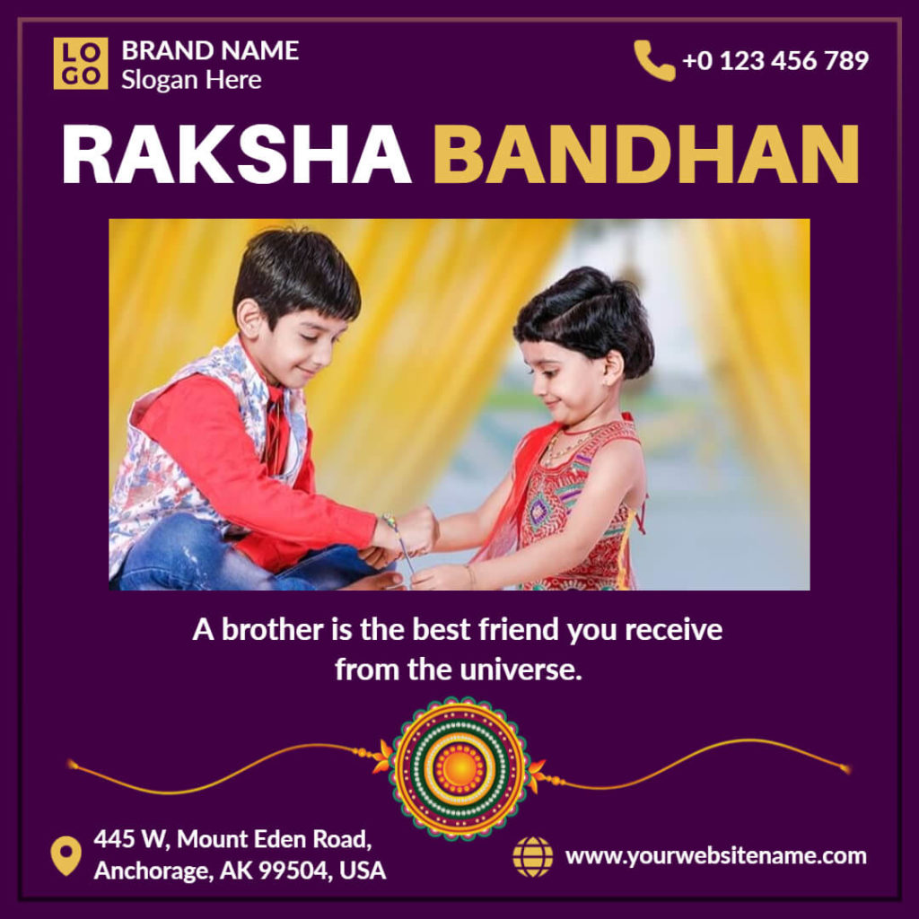 Blissful Raksha Bandhan Card Template 