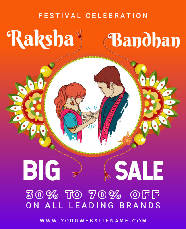Exclusive Offers Poster Template for Raksha Bandhan 