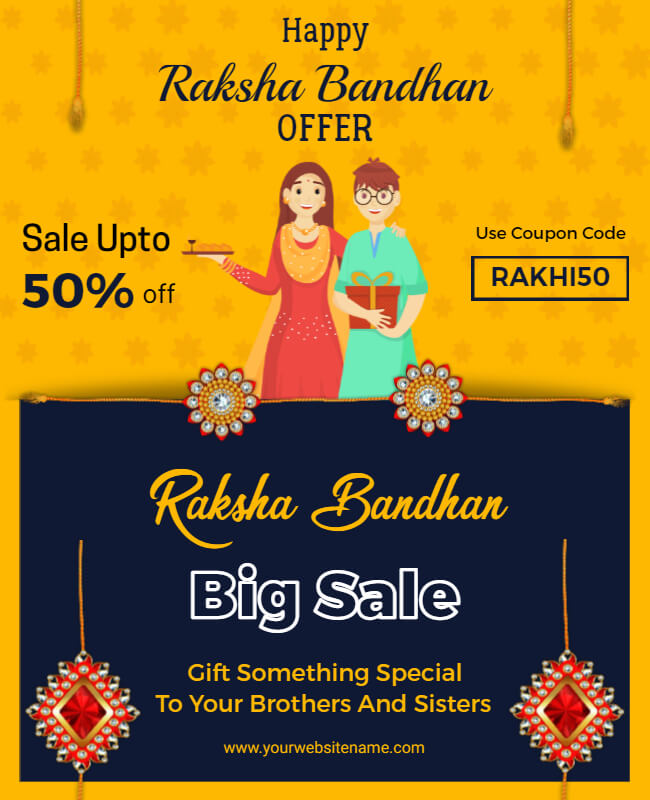 Mega Raksha Bandhan Sale Poster Template