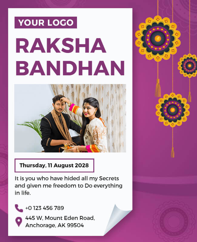 Vibrant Raksha Bandhan Flyer Template