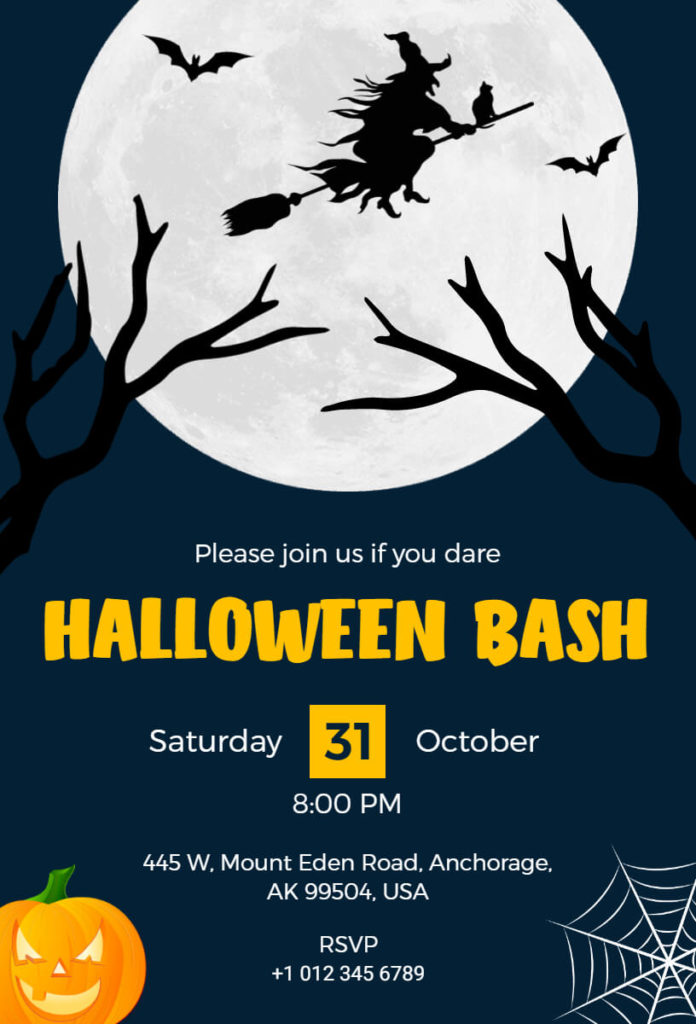 Haunted Halloween Bash Invitation Template