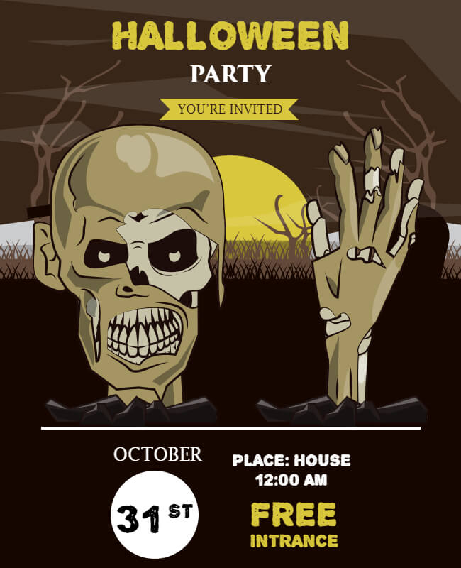 Night of the Living Dead Party Invitation Template