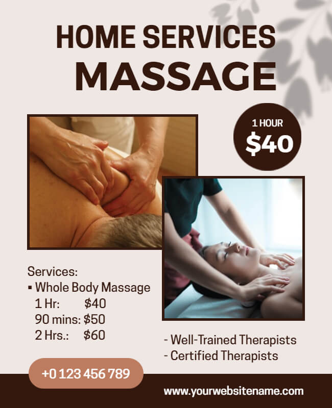 Home Service Massage Flyer