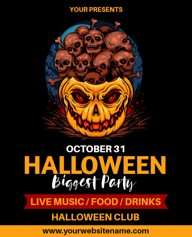 Halloween Evening Party Poster Template