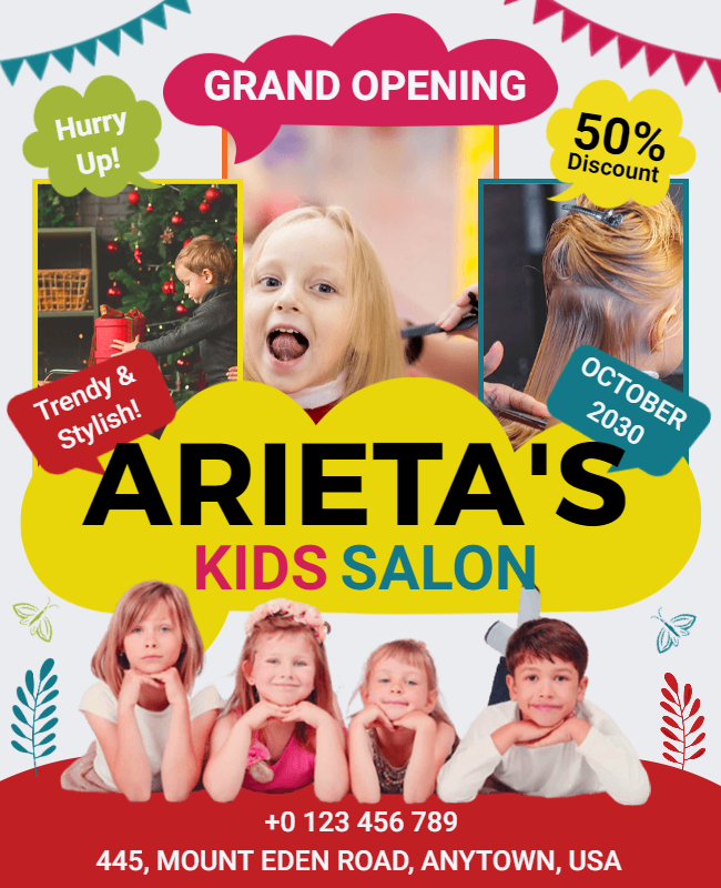 Kid's Salon Opening Flyer Idea