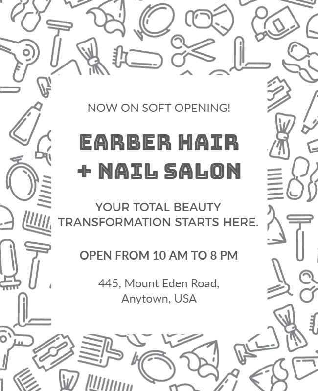 Hair and Nail Salon Opening Flyer Design