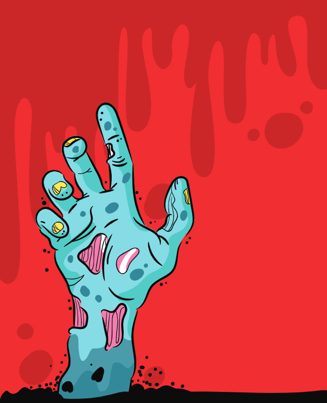 Zombie Hand Halloween Flyer Design