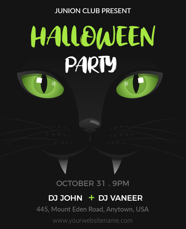Scary Cat Eye Flyer For Halloween
