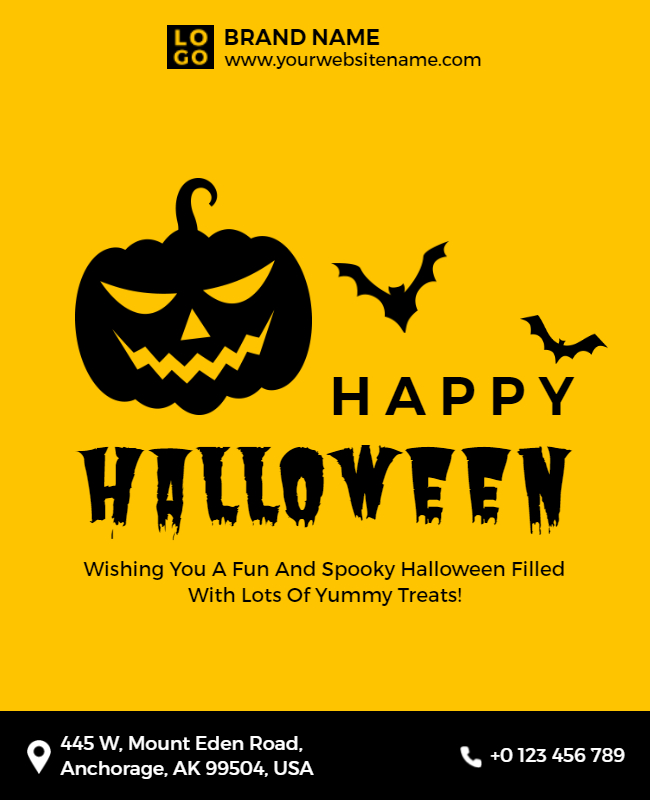 Black and Yellow Halloween Flyer Design